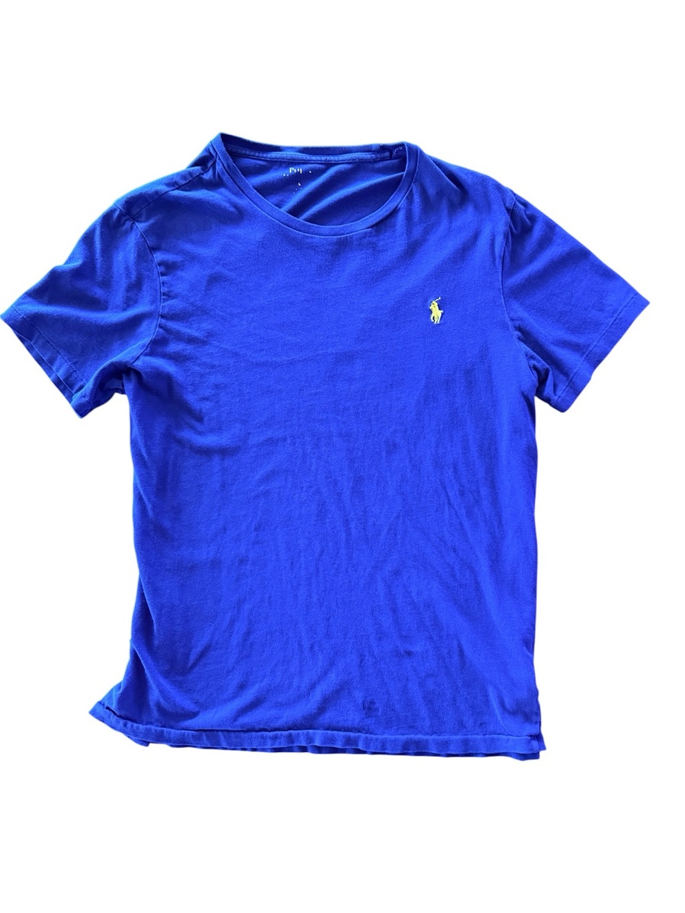 Polo by Ralph Lauren mens Royal Blue Short Sleeve Tee with Yellow Pony size Larg